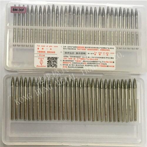 30pcs/set Diamond Grinding Burrs BM-30F mounted points Rotary Tool Engraving Etching Abrasive tool Dremel Accessories