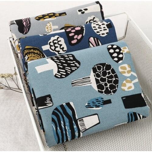 45cm*110cm/Piece, Cartoon Mushroom Cotton Hemp Printing Cloth, Clothing Tablecloth, Curtain Puppet Fabric, DIY Handmade Material