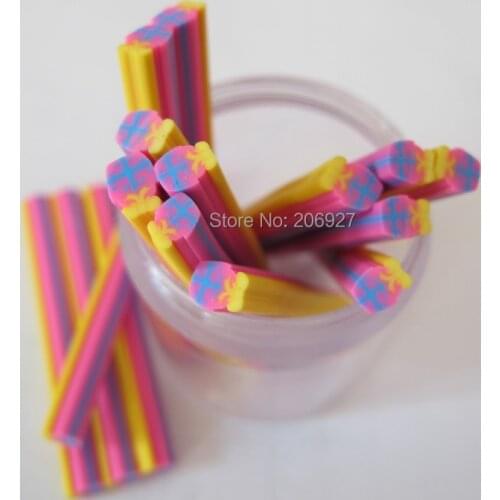 5pcs i-27 5mm Cute Christmas Cane Fancy Nail Art Polymer Clay Cane Nail Art Decoration