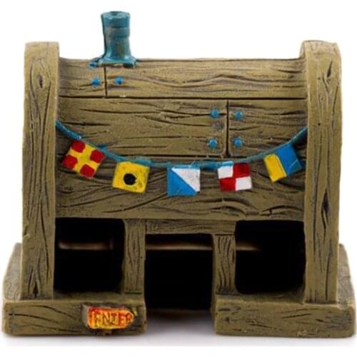 H55A Aquarium Pineapple House Aquatic Tank Resin Ornament Squidward Hideout Krusty Krab Decorations 3 Styles Easy to Clean