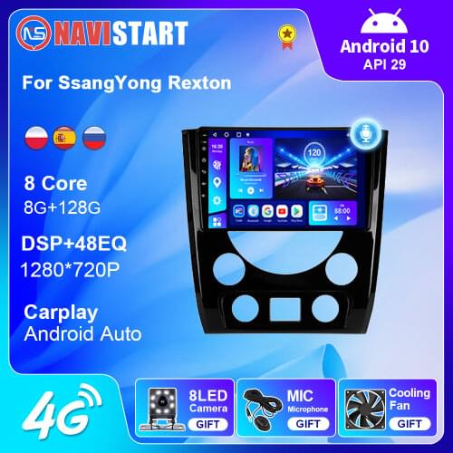 6+128G Android 10 Car Radio Stereo For SsangYong Rexton III 3 2012-2017 GPS Navigation Android Auto 4G WIFI Carplay DVD Player