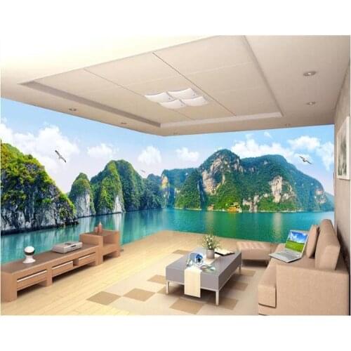 Beibehang Ultra HD Jiangshan picturesque full scene Chinese large living room TV background wall home decoration painting
