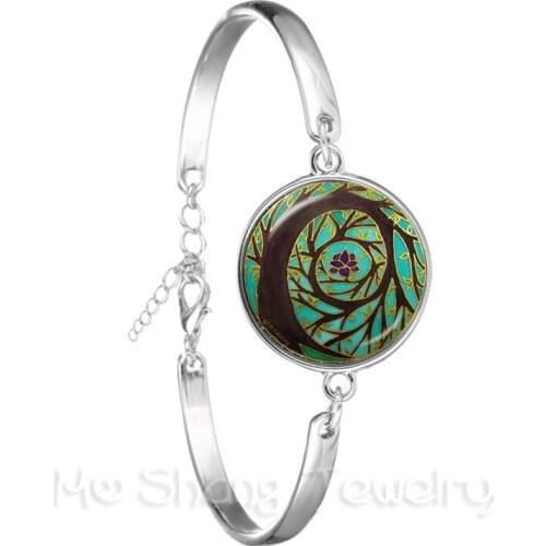 Tree Of Life Chain Bracelet OM Yoga 18mm Glass Dome Silver Plated Bangle European And American Jewelry Best Gift For Friends