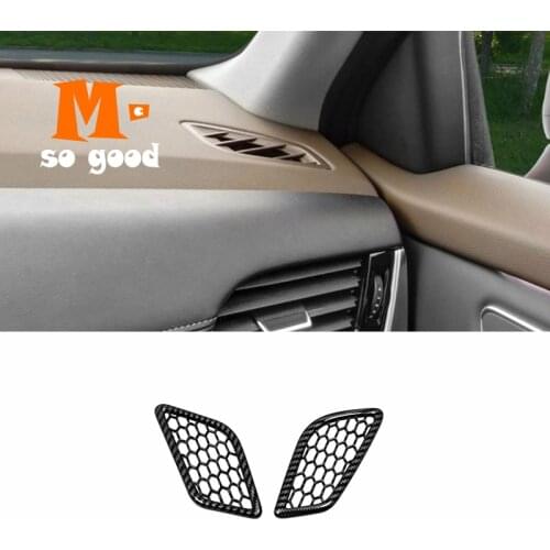 For Nissan X-Trail XTrail T33 Car Front dashboard Air conditioner outlet AC Vent Decor Cover 2021 2022 ABS Carbon Accessories