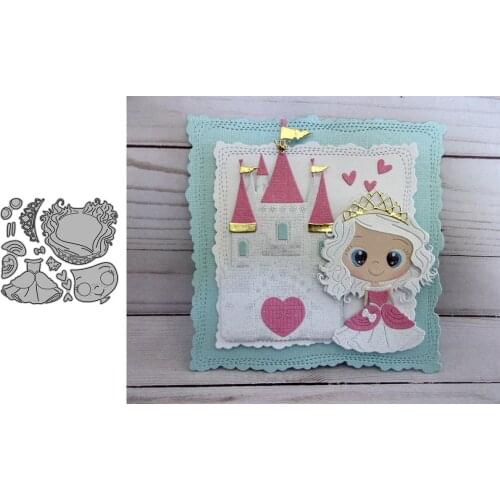 Girl With Crown Princess Scrapbooking Paper Die Cut Stencils Metal Craft Cutting Dies Embossing For Crads Making 2021