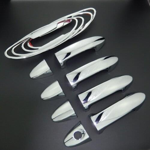 For Ford Fiesta 2009-2016 ABS Chrome Styling Side Door Handle Cover & Door Bowl Decoration Trim 2010 2011 2014 2015