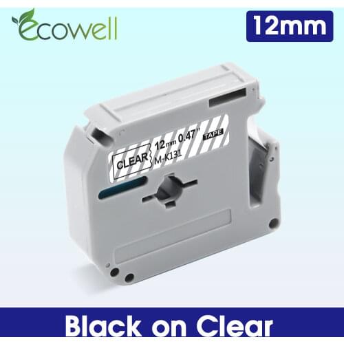 Ecowell 12mm MK131 MK 131 label tape MK-131 compatible for Brother P-touch label printer PT-100 PT-110 PT-45M M-K131 Ribbon