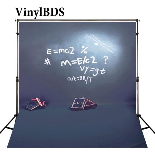 VinylBDS 10x10ft Back to School Photography Backdrop Navy Blue Blackboard Book Children Background for Kid Photo Studio