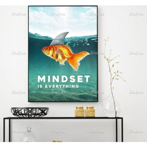 HD Prints Pictures Home Decoration Paintings Canvas Modular Mindset Is Everything Poster For Bedroom Wall Art Floating Frame