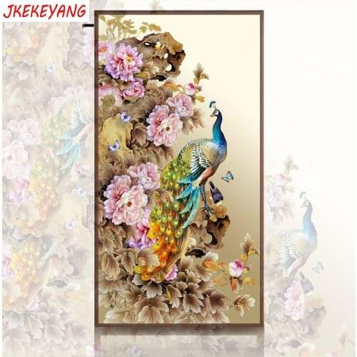 Large 5D DIY square/round Diamond painting Peacock and peony Cross Stitch Diamond Embroidery Pattern Rhinestone J1489