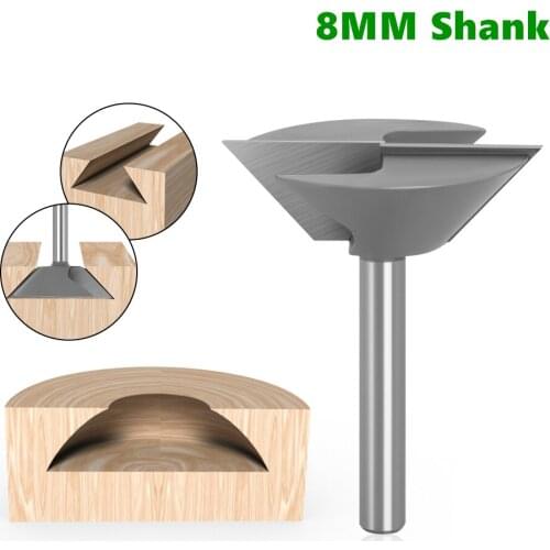 1pc 8mm Shank Dovetail Joint Milling Cutter Bottom Cleaning Router Bit Woodworking Engraving Clean Bit for Wood