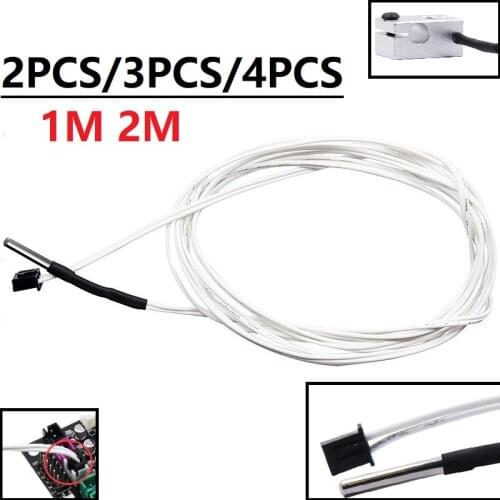 MEGA 4PCS 3PCS 2PCS 3D Printer Thermistor 350℃ 100K OHM NTC 3950FB 1M 2M Cable Temp. SensorRepRap Extruder For 3D Printer Parts