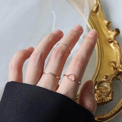 Metal Hiphop Rock Geometry Circular Punk Rings Set Opening Index Finger Accessories Buckle Joint Tail Ring for Women Jewelry
