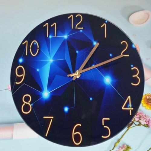 12 Inch Fashion Glass Quartz Clock Home Living Quiet Silent Simple Clock Mute wall clock living room clock glass wall watch