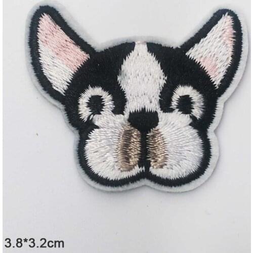 Cartoon Punk Iron on Animal Dog Puppy Embroidered Clothes Patch For Clothing Boys