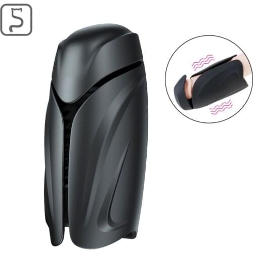 Male Vibrating Glans Trainer Masturbation Airplane Cup Blowjob Penis Delay Trainer 10 Vibration Mode Sex Toys for Men