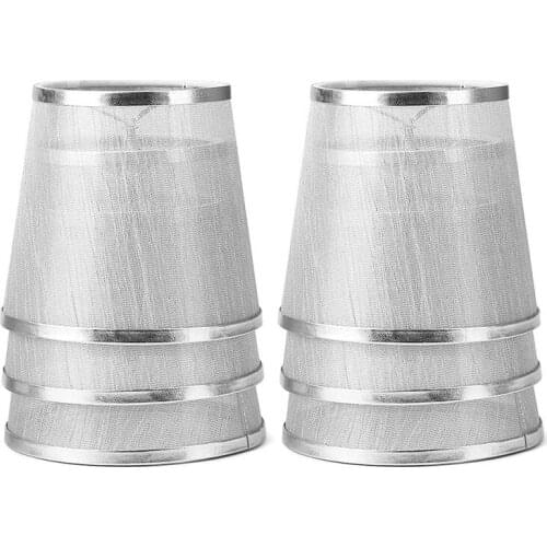 Set of 6 Crystal Chandelier Mini Lamp Shade 5.5-Inch, Bell, Clip on Lamp Shade, Champagne Organza