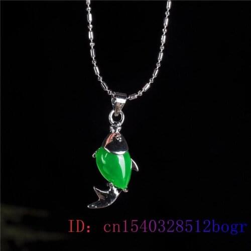 Jade Carp Pendant 925 Silver Hetian Gifts Women Charm Necklace Natural Chinese Fish Fashion Jewelry Chalcedony Amulet