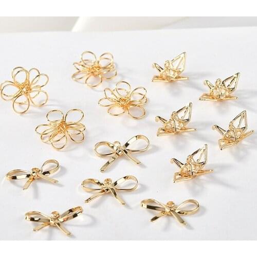 New alloy/copper charms diy jewelry earrings/necklace pendants flowers/paper crane shape fashion accessory