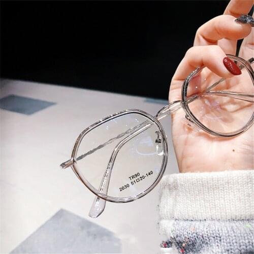 Selling Women Men Round Myopia Glasses Oversized Eyeglasses Frames Students Metal Clear Glasses-1.0 -1.5 -2.0 -2.5 -3.0 To -6.0