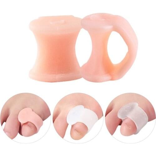 2PCS Silicone Small Toe Separator For Prevent Toe Side Overlap Hallux Valgus Corrector Proector Thumb Protection Orthopedic Pad