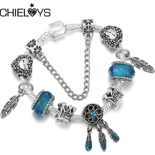 Special Offer 2021 Trend Dreamcatcher Pendant Womens Charm Bracelet With Silver Color Beads Bracelets For Women Jewelry Gift