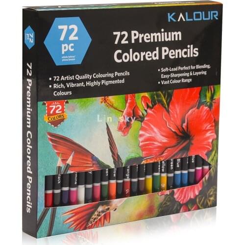 KALOUR 72 Artist Quality Colouring Pencils,Rich, Vibrant, Highly Pigmented,Soft-Lead Perfect for Blending,Vast Colour Range