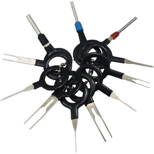 11 Pcs Car Plug Terminal Removal Tool Push Pin Tool Pick Needle Harness Pick Needle Retractor Unlock Key Removal Access Tool