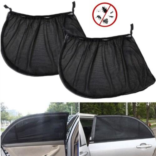 2PCS Car Window Mosquito Net for Car Window Mosquito Nets Car Screen Window Cover Sun Shades Repellent Mesh Curtain Net Protect
