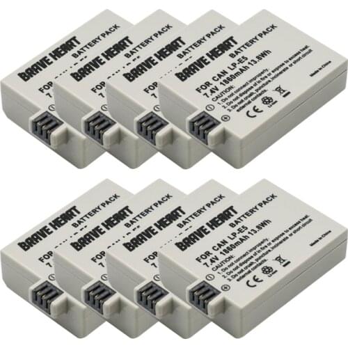 3pcs 1860mAh LP-E5 LPE5 LP E5 Battery for Canon EOS Rebel XS, Rebel T1i, Rebel XSi, 1000D, 500D, 450D, Kiss X3,X2, F + charger