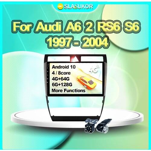 6G+128G For Audi A6 2 RS6 S6 1997 1998 1999 2000- 2004 Android Auto Multimedia Video Car Radio Navigation GPS Carplay Player DVD