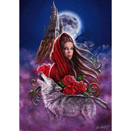 Diamond Embroidery Castle Woman Wolf 5D DIY Diamond Painting Santa Claus Rhinestone Picture Mosaic Home Decoration Wall sticker