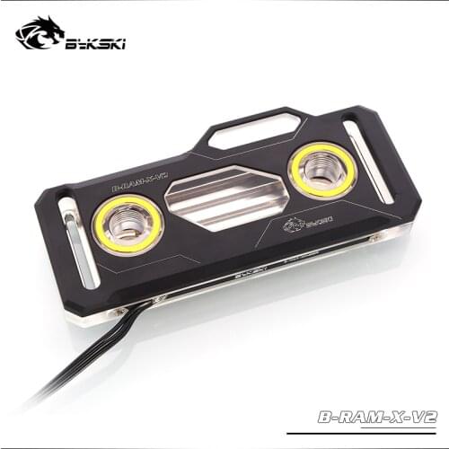 Bykski RAM Water Cooling Block use for Dual Channel 2pcs RAM or 4 Channel 4pcs RAM Cooled Transparent Radiator with 5V 3PIN RGB