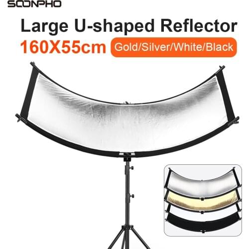 U-type 160*55cm 3 In 1 Reflector Collapsible Photography Light reflective screen for Studio Multi Photo Disc Diffuers acessorio