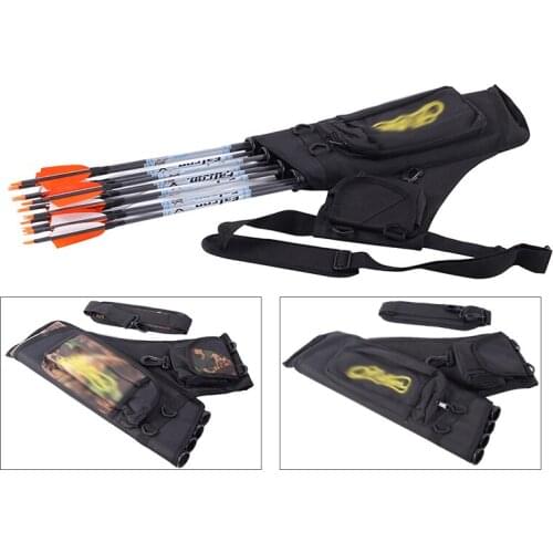 Black and Camo 4-Tube Arrow Bag Archery Equipment Large Capacity Arrow Quiver