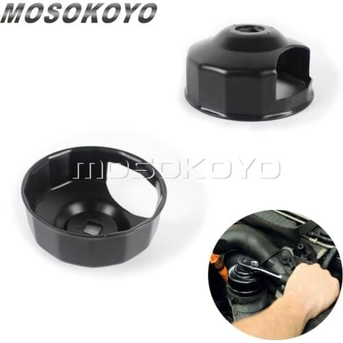 Black Steel 76mm 14 Flutes Oil Filter Wrench End Cap Wrench Tool for Harley XG Model 2015-Up