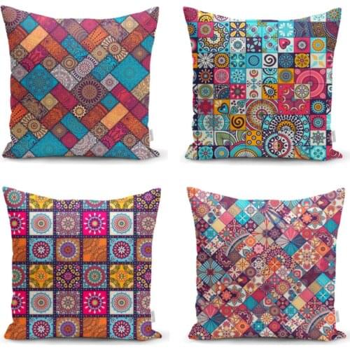 Decorative Rugs Patterned 4 & 27; Gang Cushion Pillow decorate Case Set Color Authentic Natural Paint Home Design