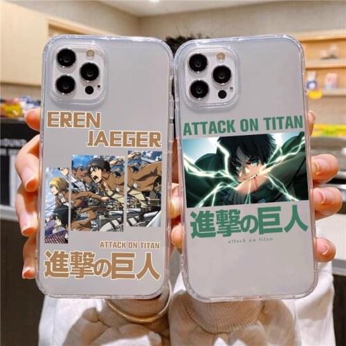 Anime Attacking Giant Transparent TPU Soft silicone phone case For iPhone 12MINI 11PRO 12pro Xs MAX XR 8 7plus SE2020 6s cover