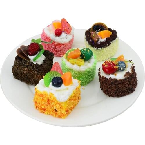 Simulation Square Heart Fruit Cakes Model Hotel Restaurant Display Jewelry Window Decoration Shooting Props Wedding Fake Dessert