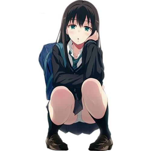 Personality Japanese Anime Girls Sexy Beauty Shibuya Rin Drift Decal Bumper Car Stickers Decals Waterproof Apply To Car Window