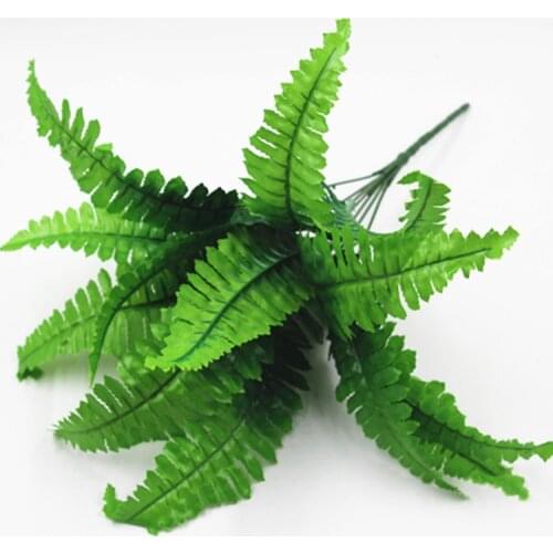 7Heads Artificial Green Persian Leaves Home Garden Office Decoration Wedding Party Supplies Simulation Fake Plants