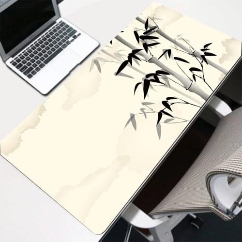 Ink-stroke Bamboo Mouse Pad Xxl Non-slip Notebook Game Accessories Desk Pad Mini Pc Computer Keyboard Mousepad Waterproof Carpet
