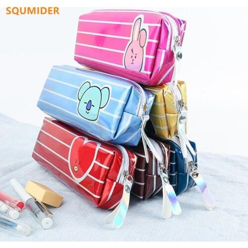 Animal Cartoons Pen Bag Laser Color Cute Pencil Case School Pencil Cases Gifts for Kids Stationery Box Storage Bag Pen