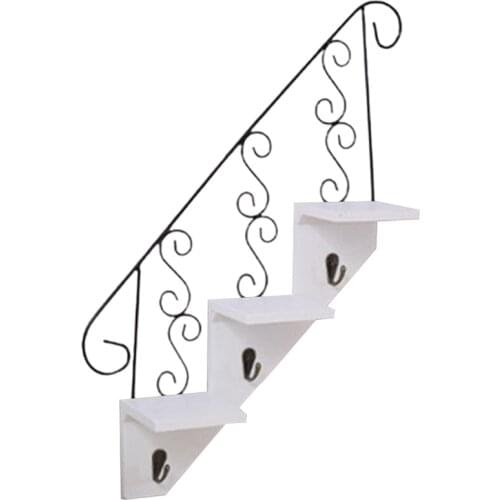 Restaurant Wall Decoration Wall Hanging Hook Rack Wrought Iron Flower Stand Flower Pot Rack Stairs
