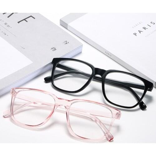2020 Women Square Plastic Anti-Blue Light Eyeglasses Optical Computer Myopia Glasses Frame Vintage Men Classic Eye Glasses