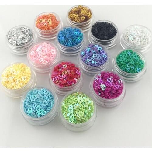 New 3box/lot Colorful Hollow pentagonal plum blossom flashing debris material epoxy mold makeing jewelry filling for DIY jewelry