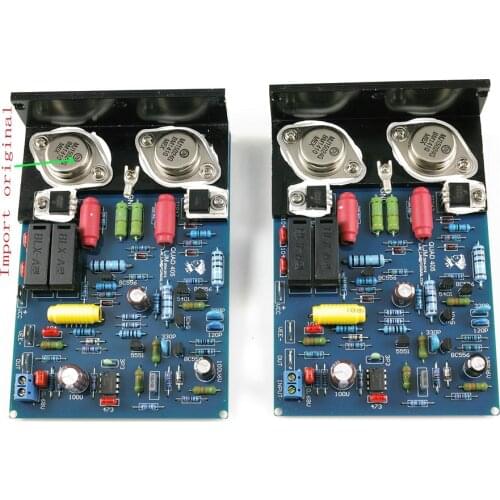 One Pair QUAD405 CLONE MJ15024 100W 8R DIY KITS Finished Baord Dual Channel Amplifier Board w/Angle Aluminum
