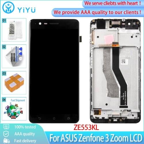 Original For ASUS Zenfone 3 Zoom LCD ZE553KL Z01HD Z01HDA Display Touch Screen Digitizer With Frame Assembly Replacement + Tools