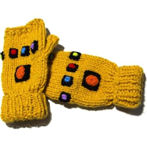 Fingerless Gloves Warm Knitted Mitten Winter Autumn Wear Gem Infinity Gauntlet (25*10.5CM)