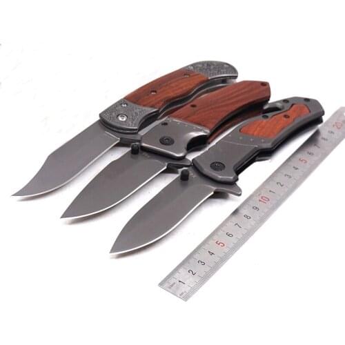 Folding Knife Hunting Pocket Survival Tactical Knife 440C Blade Wood Handle Multitool Camping utility Outdoor Knives EDC Tools